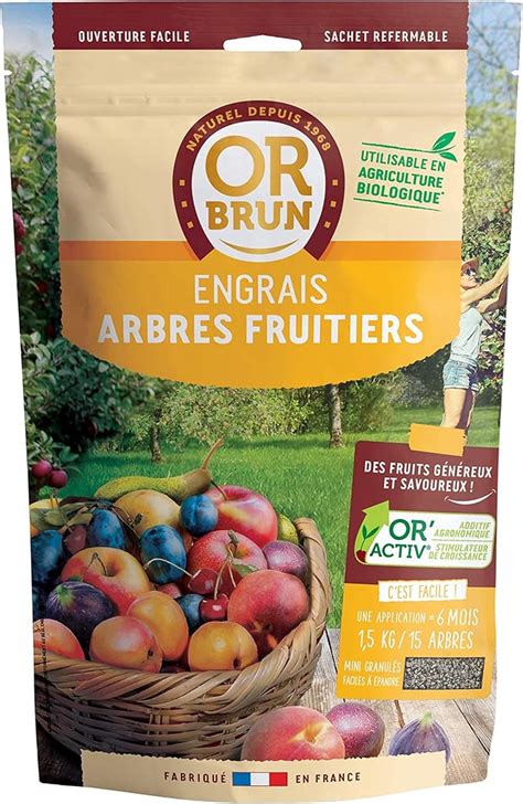 OR BRUN Engrais Arbres fruitiers granulés UAB Sachet de 1 5kg Amazon