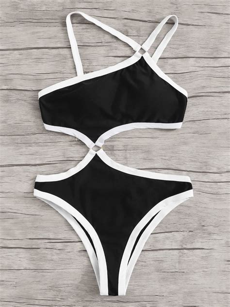 High Cut Contrast Piping Bikini Set Atelier Yuwa Ciao Jp