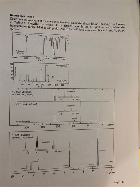 Nmr Mass Spectroscopy Ir Finding Compound Structure