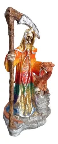 Santa Muerte De Las Potencias Con Dragon Curada Cm En Venta En