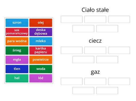 Stany Skupienia Substancji Posortuj