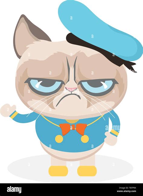 Cute grumpy cat in costume Stock Vector Image & Art - Alamy