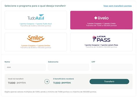 Como Transferir Pontos Livelo Para O Coopera Passageiro De Primeira