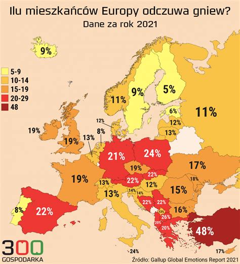 Gniew Stres Smutek Oto Kraje Z Najwy Szym Poziomem Negatywnych