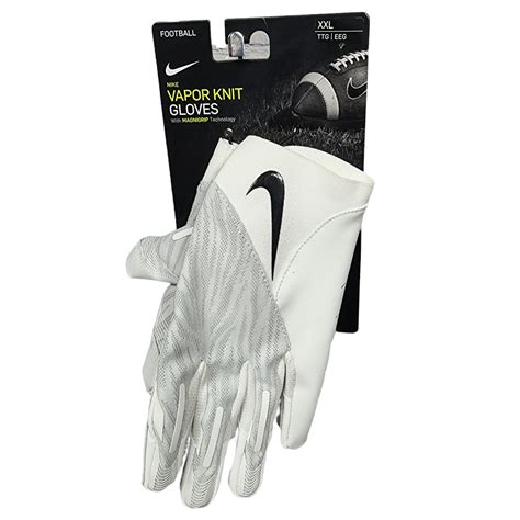 Nike Men's Unisex White Vapor Knit Magnagrip Football Receiver Gloves ...