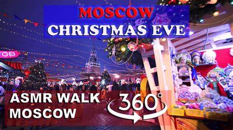 【5k 360°】moscow Christmas Eve Walk With Asmr Sound Youtube