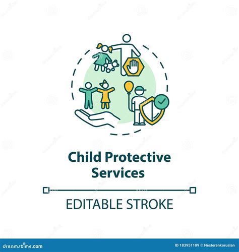 Child Protective Service Concept Icon Stock Vector Illustration Of