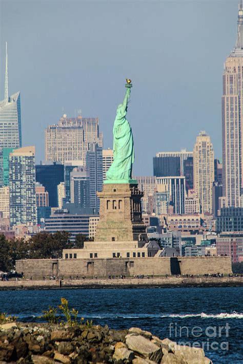 Statue of Liberty from Bayonne New Jersey Photograph by William E Rogers