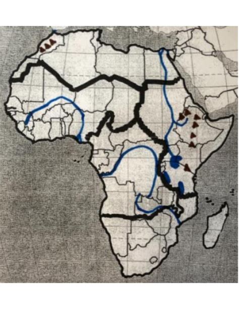 Africa Physical Map Landforms Diagram Quizlet