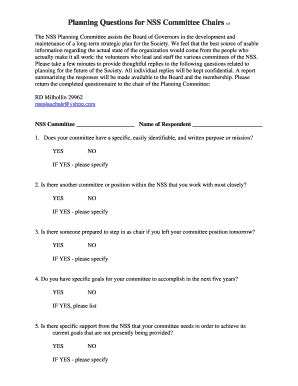 Fillable Online Caves Planning Questions For NSS Committee Chairs V3