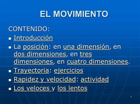 El Movimiento Contenido Introducción Ppt Descargar