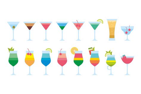 Cocktail Icons Set By Volyk Thehungryjpeg