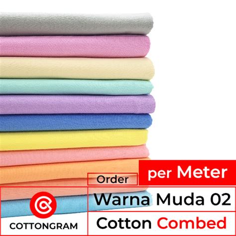 Jual Cotton Combed Premium Kain Kaos Meteran Warna Muda Part 1 Per