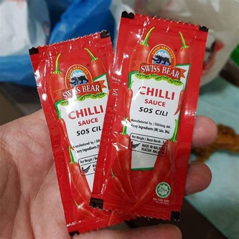 Ready Stock Cili Sos Sachet Swiss Bear 9 Gram Sauce Chili Travel