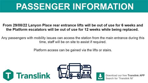 Translink On Twitter Train Ent Some Disruption To Lower Entrance