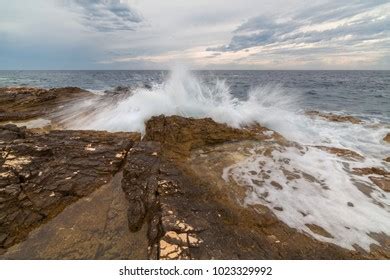 Storm On Beach Big Waves Break Stock Photo 1023329992 | Shutterstock