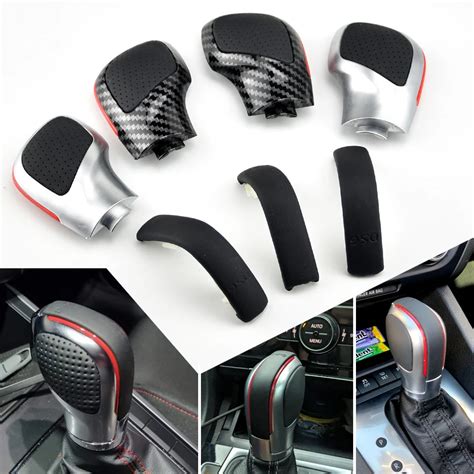 Dsg Gear Shift Knob With Leather Gearbox Shift Lever Cover For Vw Golf Mk6 Mk7 R