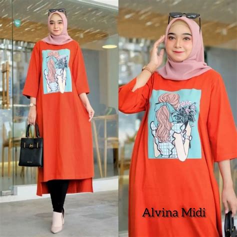 Jual Soraya Midi Dress Bahan Combed S Tunik Combed Dress Terbaru