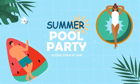 Summer Pool Party Invitation Illustration 22158058 Vector Art At Vecteezy