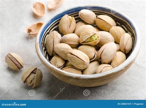 Pistachios In Ceramic Bowl Stock Image Image Of Crunchy