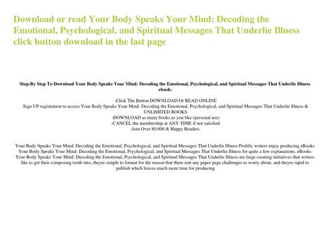 Ppt [download] Your Body Speaks Your Mind Decoding The Emotional