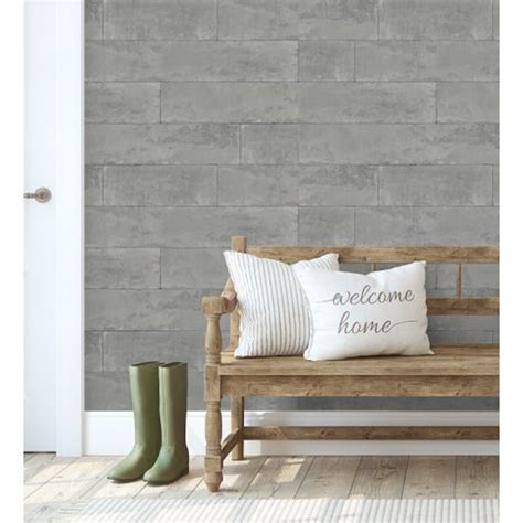 Papel Pintado Vin Lico Lavable Muro De Bloques De Piedra Gris Con