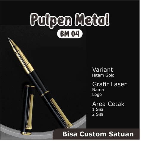 Jual Custom Ballpoint Metal Pen Ball Buka Tutup Pulpen Besi Bm Grafir