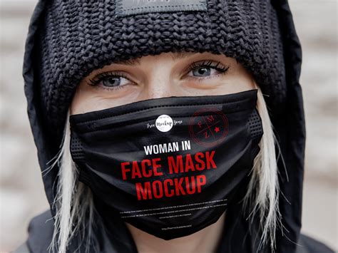 Free Woman In Face Mask Mockup Free Mockup ZoneFree Mockup Zone