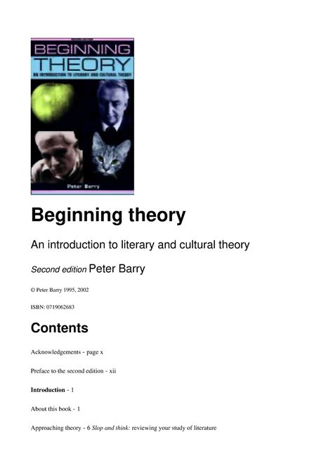 Beginning Theory An Introduction To Literary And Cultural Theory By