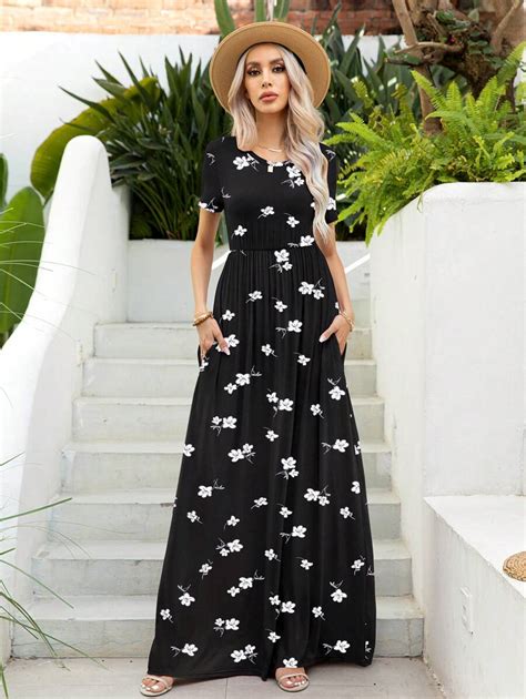 Dearcase Floral Print Maxi Dress Shein Usa