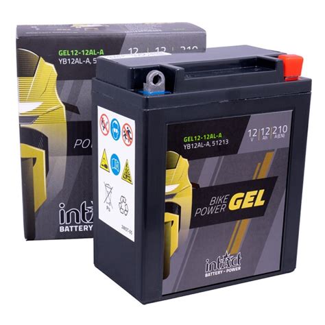 Intact Bike Power GEL 12 12AL A 12V 12Ah Motorradbatterie YB12AL A