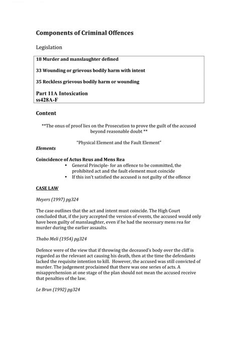 Criminal Law Final Exam Notes Complete Laws 2004 Criminal Law