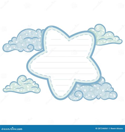 Sticky Star Note Letter With Pastel Coloring For Writing Stock Vector