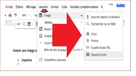 GOOGLE DOCUMENTS TUTORIEL COMMENT INSERER ET MODIFIER UNE IMAGE AVEC