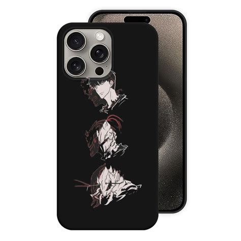 Black Phone Case Jin Woo Shadow Generals Solo Leveling Compatible With