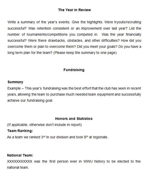 End Of Year Report Template Excel Templates Excel Templates