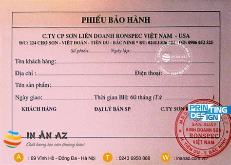 15 những mẫu phiếu bảo hành sản phẩm độc đáo nhất In Ấn AZ