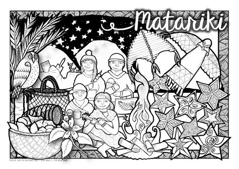 Matariki Colouring Sheet Coloring Sheets Maori Art Hot Sex Picture