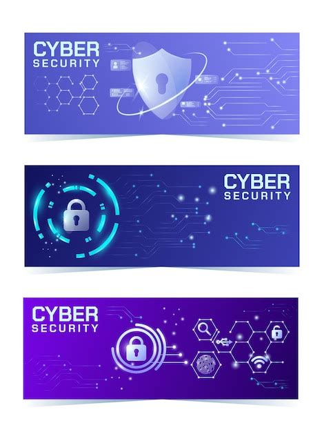 Premium Vector Cyber Crime Awareness Banner Collection With High Tech