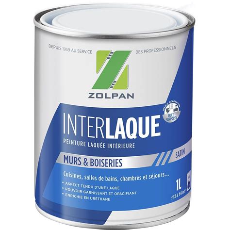 Peinture Blanc Mur Plafond Et Boiserie Inter Laque ZOLPAN Satin 1 L