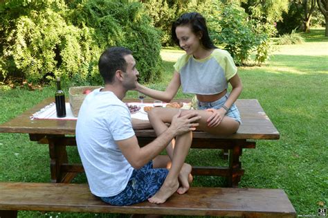 Brunette Lexi Layo Sucking Big Cock In The Garden Photos