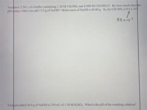 Solved Preparation And Reaction Of Buffers You Need To Chegg