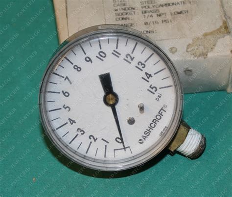 Ashcroft 25W1005 H 02L Pressure Gauge 1 4 NPT Lower 0 15psi 2 5 2 1