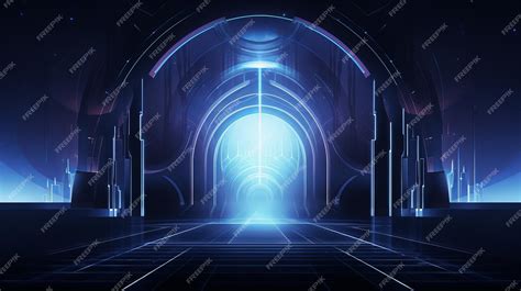 Premium Photo | Futuristic sci fi background with glowing light