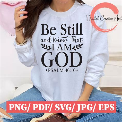 Be Still And Know That I Am God Svg Christian Cut File Bible Verse Svg Prayer Cut File Svg