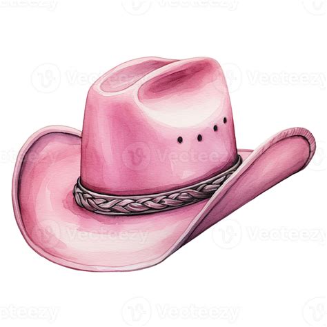 Pink Cowgirl Hat Watercolor Clipart Western Rodeo Pink Cap Ai Generated 27241714 Png