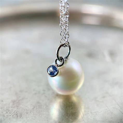 Pearl Sapphire Necklace Pendant Sold Sholdt Jewelry Design