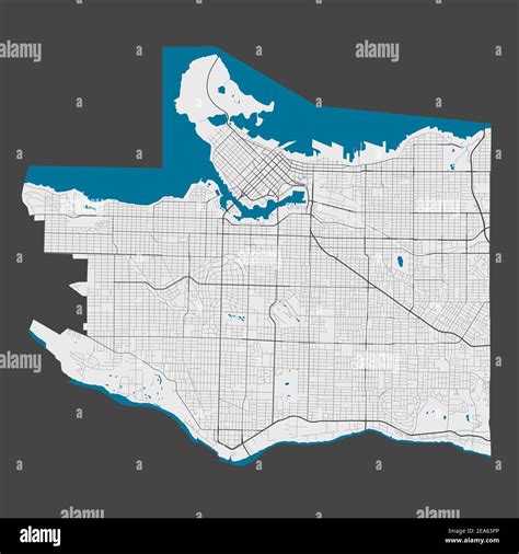 Vancouver map. Detailed map of Vancouver city administrative area ...