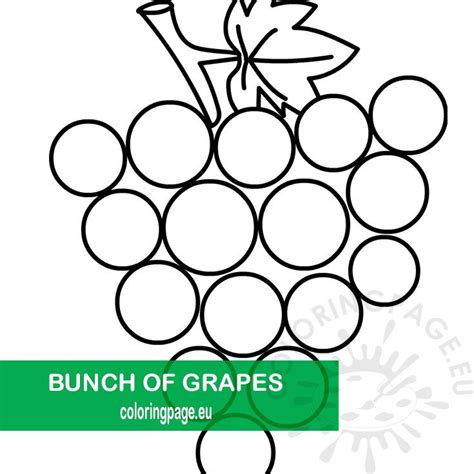 Printable Bunch of grapes outline | Coloring Page