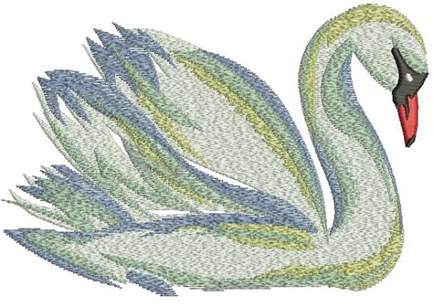 Swan Embroidery Machine Embroidery Design Etsy